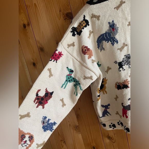 Vintage Dog with a bone Novelty Cotton Cardigan Sweater - Picture 8 of 10